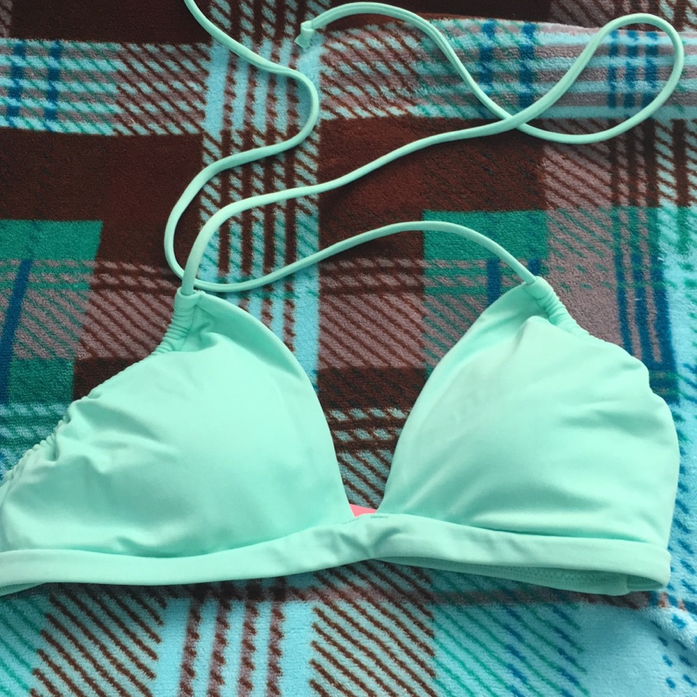 Mint blue bikini top